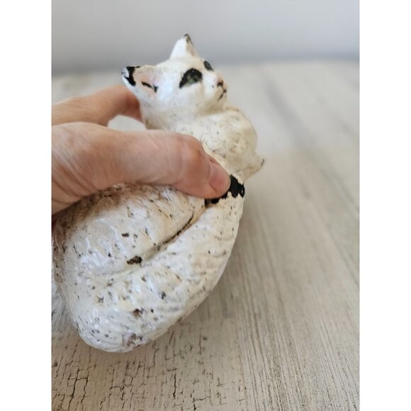 Vintage plaster tabby‎ white cat kitten lifelike - Picture 6 of 8